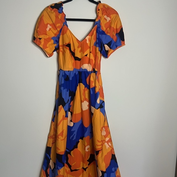 Tabitha Brown Floral Orange and Blue Maxi Dress - Picture 6 of 11